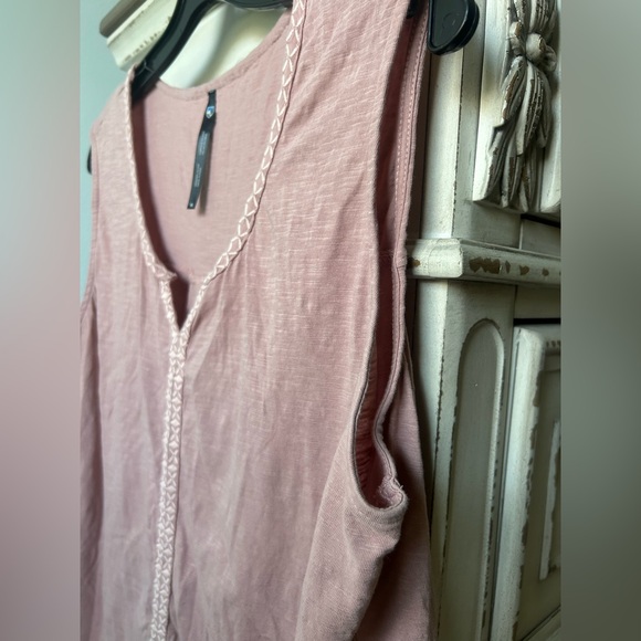 KÜHL Sleeveless Cotton Blend Tank Top Dusty Rose Mauve Pink Embroidered | Sz XL - Picture 4 of 8